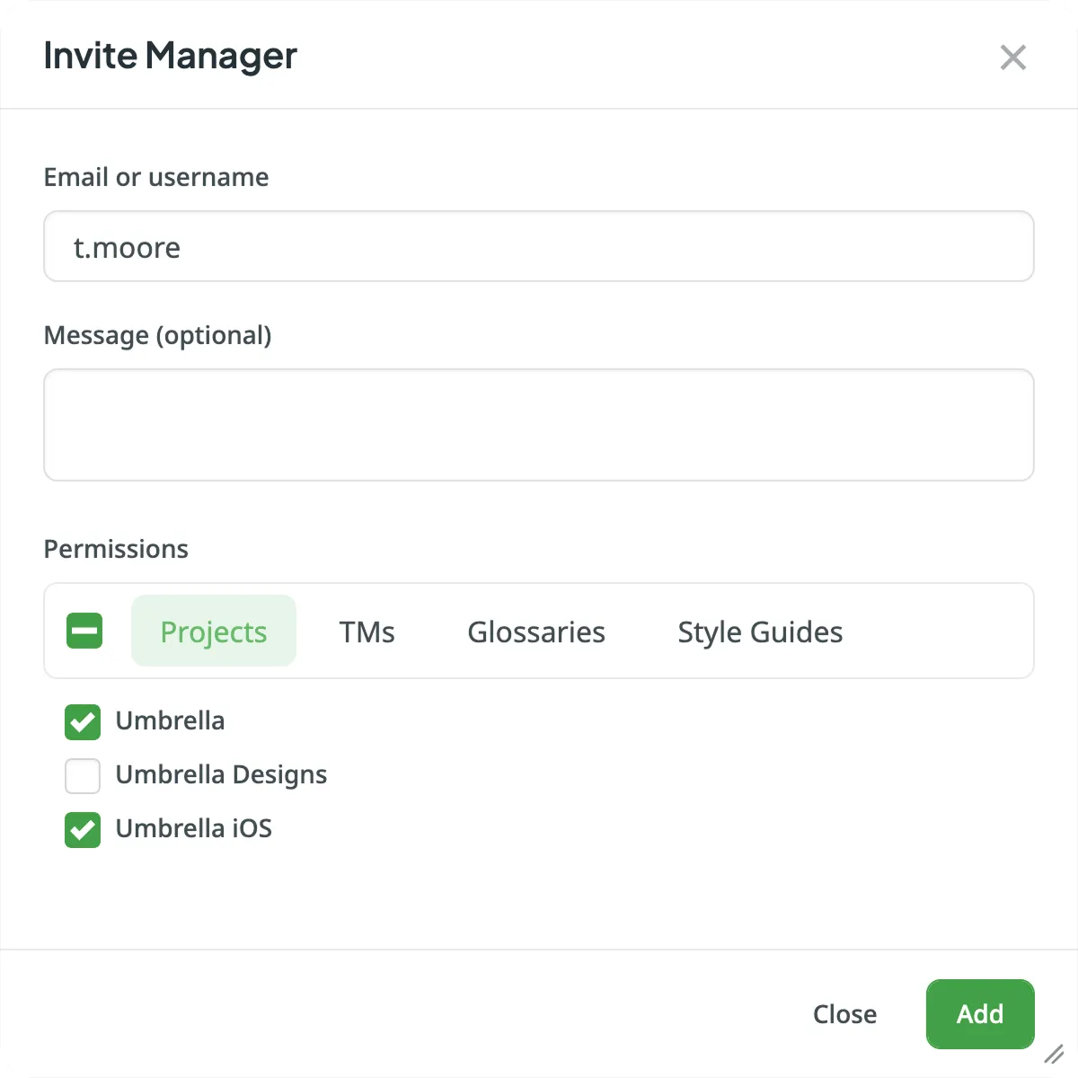 Invite manager